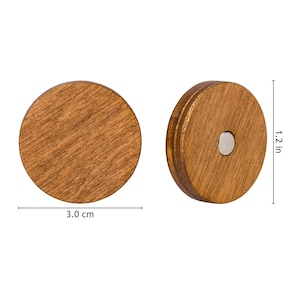 Aimants de réfrigérateur en bois, aimants décoratifs, aimants de bureau, aimants de réfrigérateur ronds. Marron Taille Moyenne Medium 10 PCS