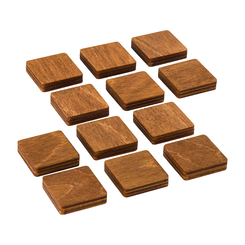 Holz Kühlschrankmagnete, dekorative Magnete, Büromagnete, quadratische Kühlschrankmagnete, natürliche und umweltfreundliche Holzmagnete. Small 12 PCS