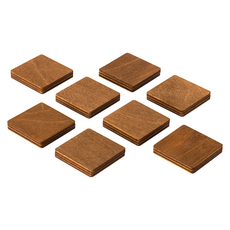 Holz Kühlschrankmagnete, dekorative Magnete, Büromagnete, quadratische Kühlschrankmagnete, natürliche und umweltfreundliche Holzmagnete. Large 8 PCS