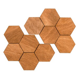 Kühlschrankmagnete Büromagnete, Hexagon Kühlschrankmagnete, natürliche und umweltfreundliche Holzmagnete. Braun kleine Größe Medium 10 PCS