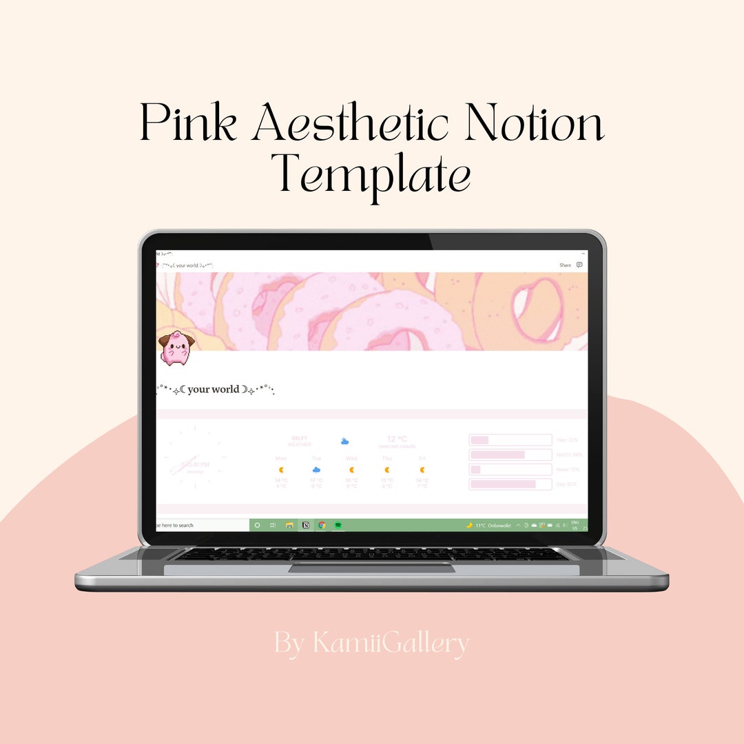 Pink Aesthetic Notion Template Etsy Pink Aesthetic Notion Template Etsy