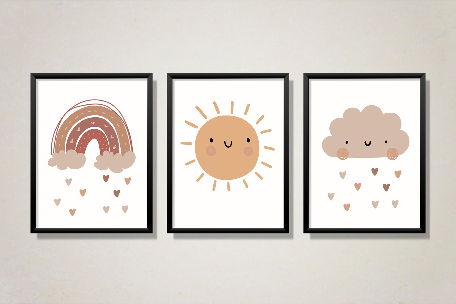 Cloud Sun Rainbow Boho Nursery Printable Wall Art Nursery Decor ...