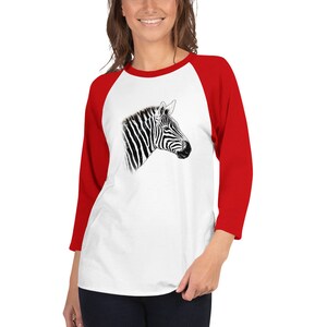 3/4 sleeve raglan shirt &quot;Zebra black stripes only&quot;