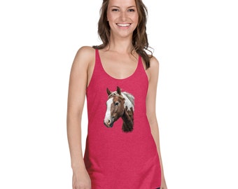 Women's Racerback Tank "Pinto Portrait"