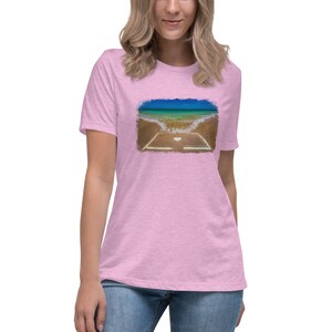 T-shirt da donna rilassata "Wave and Home Plate"
