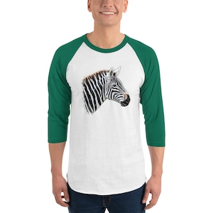 3/4 sleeve raglan shirt &quot;Zebra Portrait II&quot;