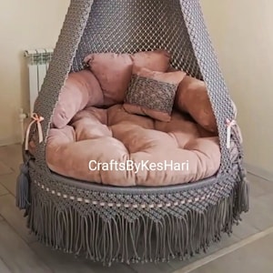 Macrame Swing Chair, Round Swing Chair, Macrame Swing, Hammock chair, Outdoor Swing, Hanging Chair, Indoor swing, Patio swing, macrame swing