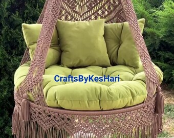 Macrame swing, Indore Swing, Outdoor swing, Hammock Swing, Handmade macrame swing, Egg chair, Round Macrame Swing, Macrame swing chair