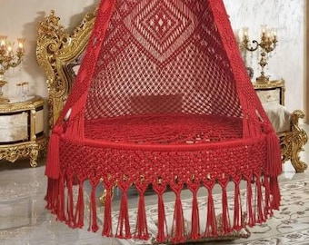 Macrame Swing, Boho Macrame Swing, Macrame Hammock, Hanging Chair, Hammock chair, Macrame Swing Chair, Indoor Hammock, Valentine Swing, Gift