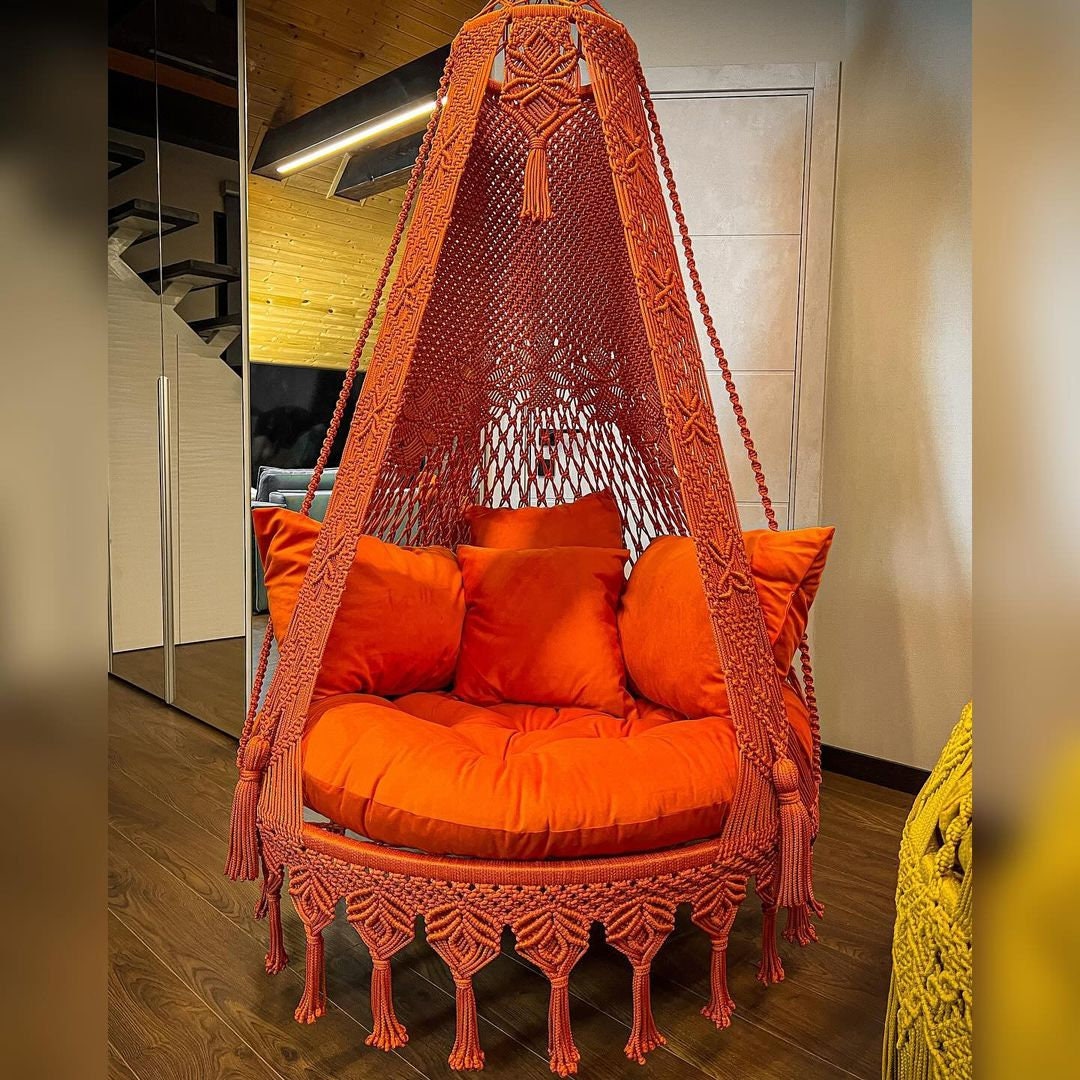 Macrame Swing Chair, Macrame Swing, Hanging Chair, Macrame Hanging