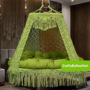 Macrame swing, Macrame Double seated swing, Macrame Swing Chair, swing bed, Hammock Swing, Hanging chair, Macrame Patio Swing, Porch swing