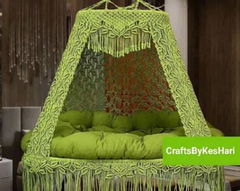 Macrame swing, Macrame Double seated swing, Macrame Swing Chair, swing bed, Hammock Swing, Hanging chair, Macrame Patio Swing, Porch swing