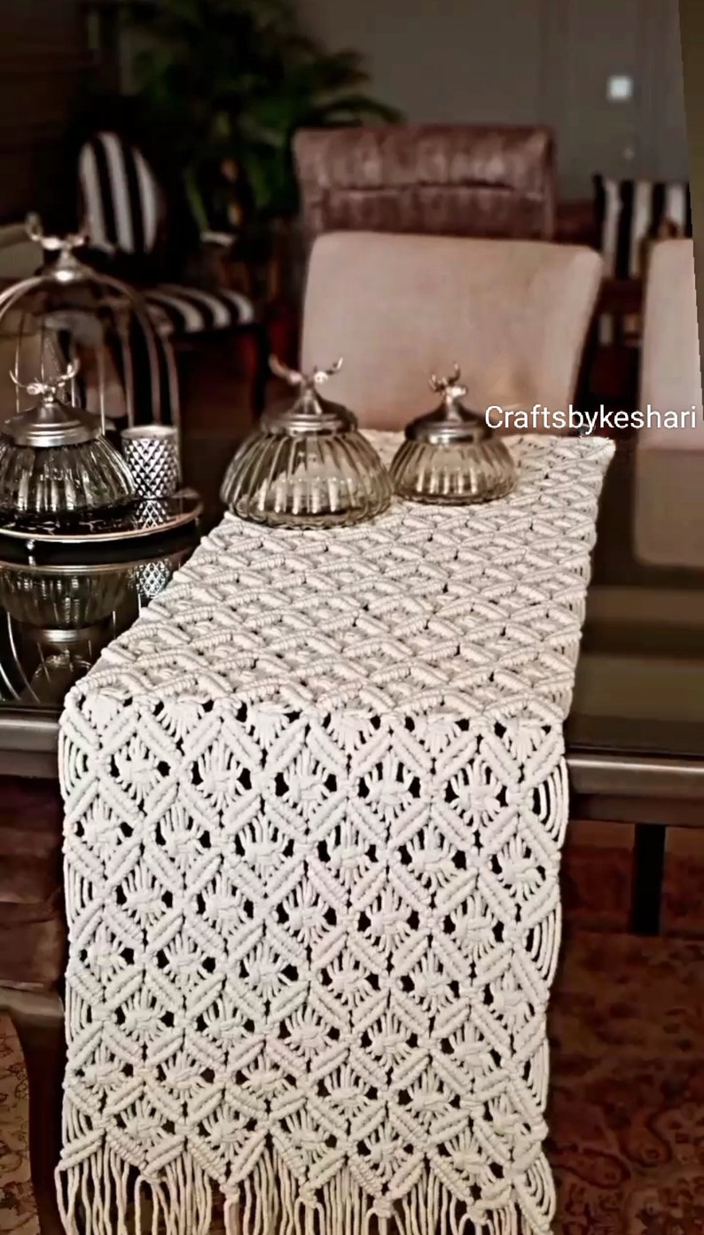 Macrame Table Runner, Dining Macrame Bed Runner, Boho Home Decor ...