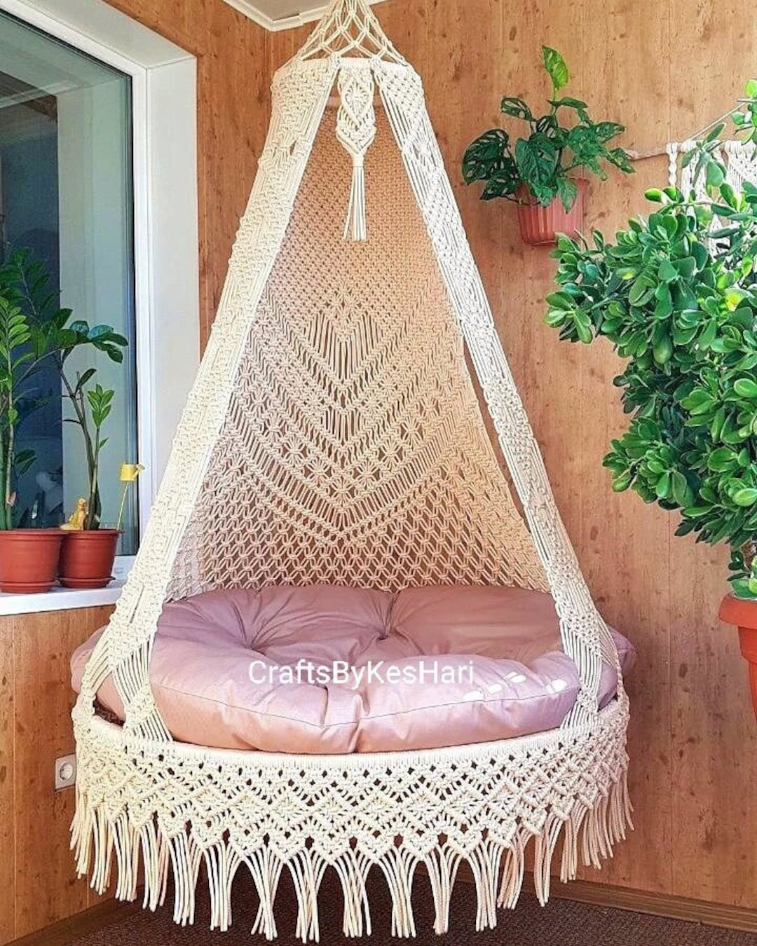 Sri Lanka Oonjal Chair Price Flower Stand Cane Swing Chair, For