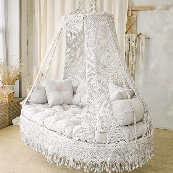 Beige Makramee Doppelsitz Schaukel, Makramee Schaukel Stuhl, Makramee Bett,  Hngematte Schaukel, Hngebett Makramee Schaukel, Luxurise Schaukel,  Makramee Schaukel - Etsy.de