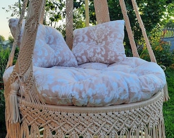 Swing, Macrame Swing, Macrame Swing Chair, Round Swing chair, Macrame Swing, Hammock chair, Indoor Swing, Hammock chair, macrame swing Chair