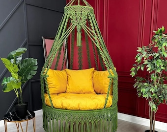 Macrame Swing, Macrame Swing Chair, Macrame Swing Chair, Hammock chair, Indoor Swing, Patio swing Chair, macrame swing chair, Luxury swing