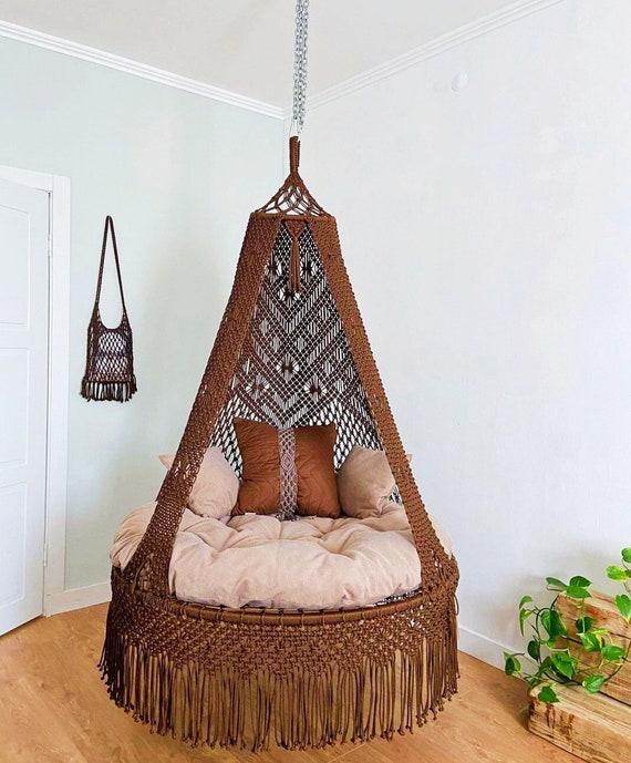 Macrame Swing Chair, Macrame Round Swing, Macrame Swing, Macrame