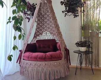 Handmade Macrame Swing Chair: Boho Wedding Decor