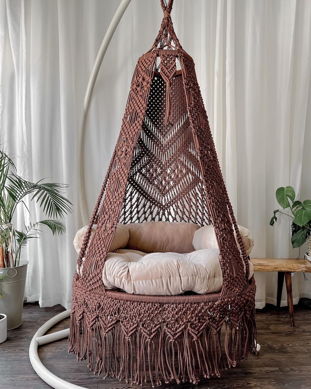 Buy Brown Swing, Macrame Swing Chair, Macrame Swing, Macrame Swing, Macrame  Handmade Swing, Hammock, Outdoor Swing, Hanging Chair, Indoor Swing Online 