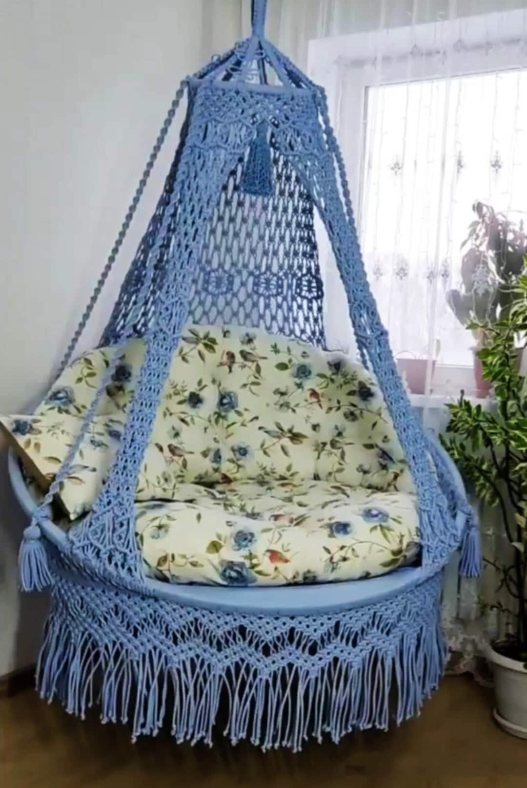 Luxury Macrame Swing Chair, Chair Hanging Indoor Hammock, Hanging Chair