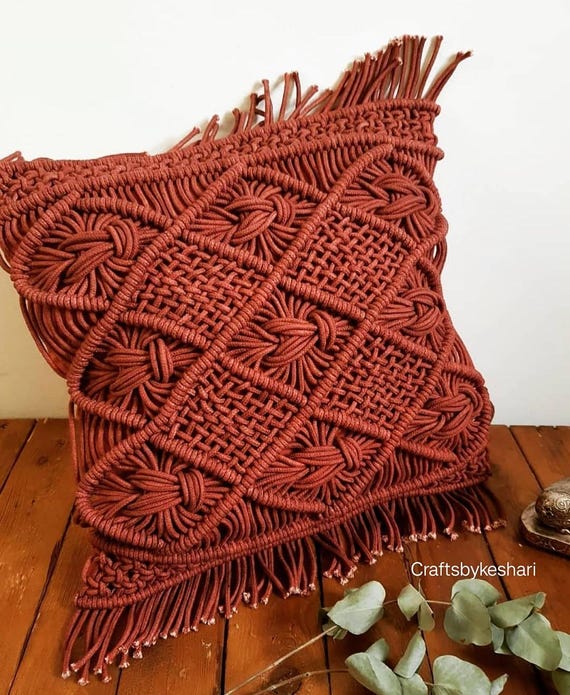 Funda de cojín de macramé, funda de cojín, funda de cojín/almohada