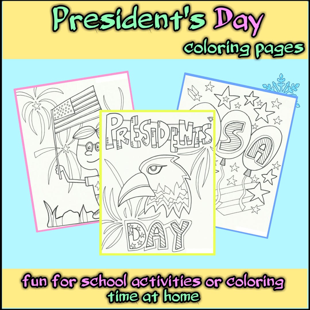 Presidents Day Coloring Pages Activities Printable Worksheets Abraham ...