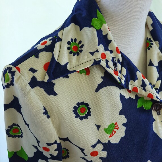 70s Blue Floral Maxi Dress with Matching Blouse V… - image 6