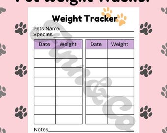 Kitten Weight Tracker in Easy to Use Printable Tracker Chart. Quickly ...