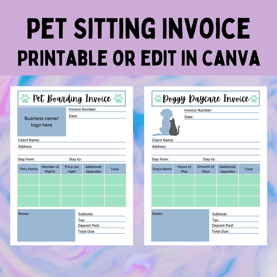 dog-boarding-and-daycare-invoice-and-receipt-pet-sitting-etsy