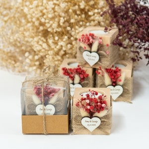 50 Pcs Personalized Wedding Favor Candle , Wooden Candle Favors for ...