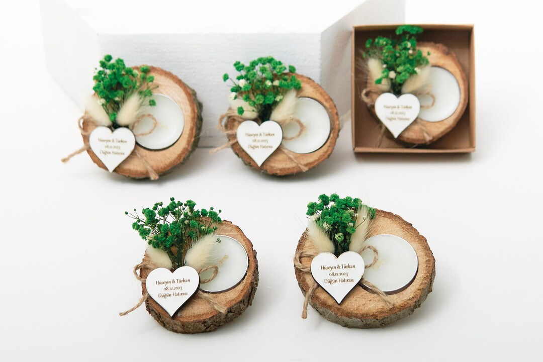 Personalized Wedding Favor , Wooden Candle Favors for Guest in Bulk ...