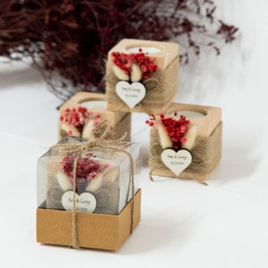 50 Pcs Personalized Wedding Favor Candle , Wooden Candle Favors for ...