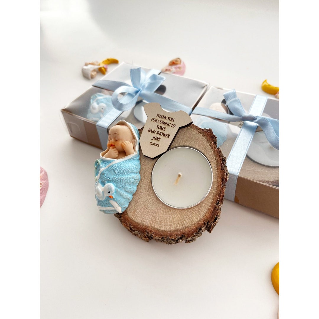 Personalized Baby Shower Favor , Wooden Candle Favors for Guest in Bulk ...