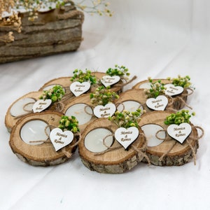 Favor de boda personalizado, favores de velas de madera para invitados a granel, favores de despedida de soltera, regalos de boda, favor de boda rústico imagen 1