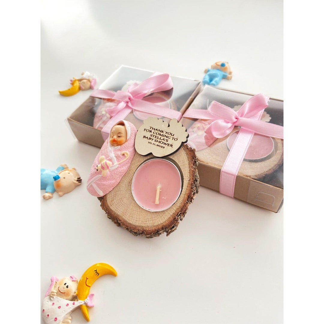 Personalized Baby Shower Favor , Wooden Candle Favors for Guest in Bulk ...