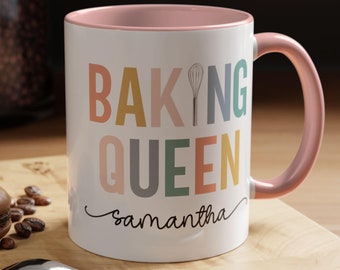 Baking Queen Mug, Personalized Baker Gift, Cooking Mug, Funny Baking Cup, Gift for Bakers, Pastry Chef, Baking Therapy, Bakery Owner Gift