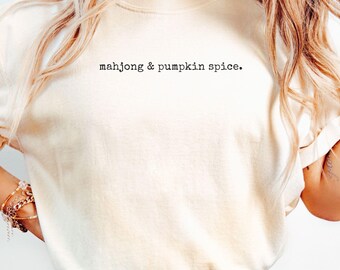 Fall Mahjong T-Shirt, Halloween Mahjong Shirt, Gift for Mahjong Lover, Comfort Colors Mahj Game Night TShirt, Mahjong Tournament Tee