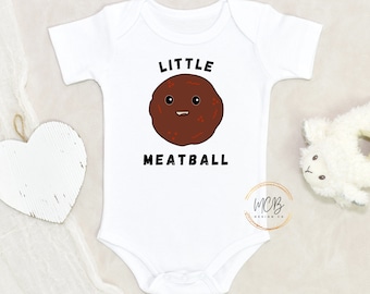 Little Meatball Baby Outfit, Funny Meatball Baby Bodysuit, Baby Shower Gift, Meat Ball, Cute Italian Food Baby Bodysuit, Italian Foodie