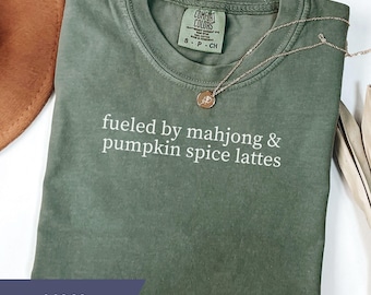Fall Mahjong T-Shirt, Halloween Mahjong Shirt, Gift for Mahjong Lover, Comfort Colors Mahj Game Night TShirt, Mahjong Tournament Tee