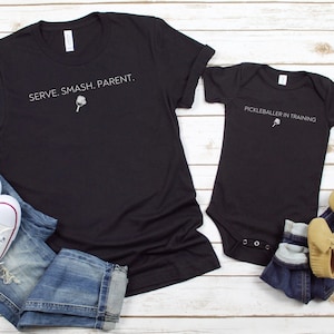 Mommy&Me Pickleball Shirt, Pickleball baby bodysuit, Matching Shirt, Dad and Kid Shirt, Fathers Day Tee, Funny Matching Tee, Pickleball Mom