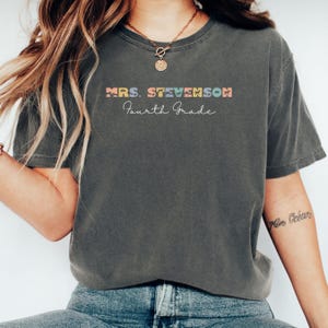Personalized 4th Grade Teacher Shirt: Comfort Colors Back to School Tee