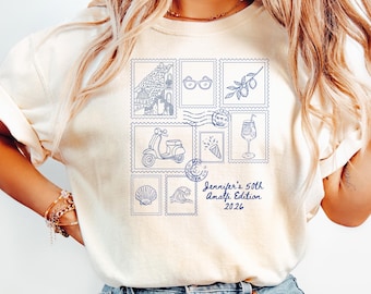 Amalfi Coast 50th Birthday Shirt, Italy Girls Trip T, Positano Birthday Tee, 50th Birthday Vacation T, Birthday Crew Shirt, Group Bday Shirt