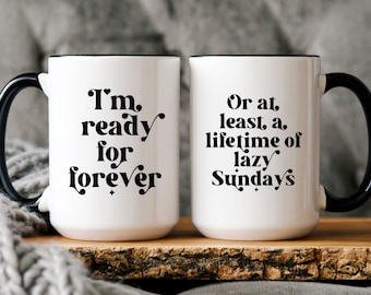 Funny Couple Mug Set, Custom Engagement Coffee Mug, His and Hers, Bride Groom Gift, Wedding Gift, Couple Mugs, Unique Anniversary Present