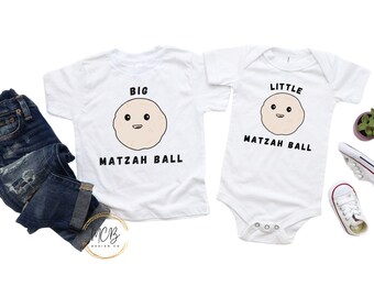 Matching Matzah Ball Passover Outfit, Little Matzah Ball Passover Baby bodysuit, Funny Matzo Ball Kids Shirt, Matching Cousin Passover Tees