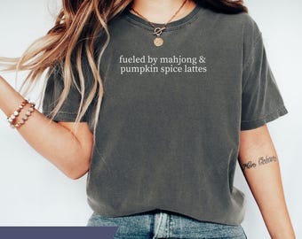 Fall Mahjong T-Shirt, Halloween Mahjong Shirt, Gift for Mahjong Lover, Comfort Colors Mahj Game Night TShirt, Mahjong Tournament Tee