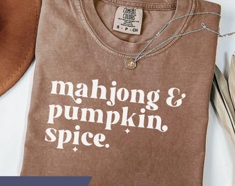 Fall Mahjong T-Shirt, Halloween Mahjong Shirt, Gift for Mahjong Lover, Comfort Colors Mahj Game Night TShirt, Mahjong Tournament Tee