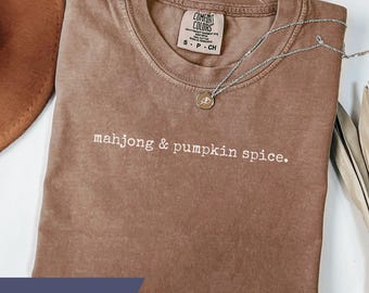 Fall Mahjong T-Shirt, Halloween Mahjong Shirt, Gift for Mahjong Lover, Comfort Colors Mahj Game Night TShirt, Mahjong Tournament Tee