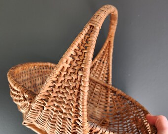 Vintage oval wicker basket - fruit or vegetable basket, decoration