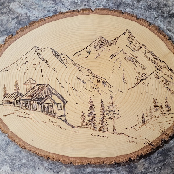 Wood Burning Mountains - Etsy